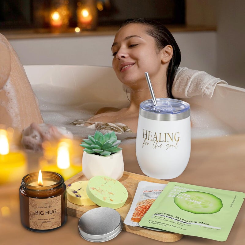 GiftPeak Thinking of You Care Package for Women - Get Well Soon GBasket for Sick Friend After Surgery Gifts Feel Better Gifts for Women, Sympathy Gift Baskets Sending Hugs, Self-Care Spa Gifts - Image 4